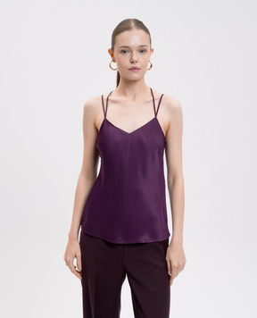 Twinset Purple top with logo 252TT2373