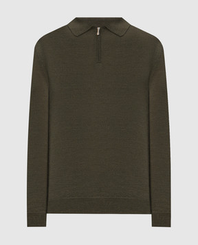 Castangia dal 1850 Green wool and silk polo shirt CS5304