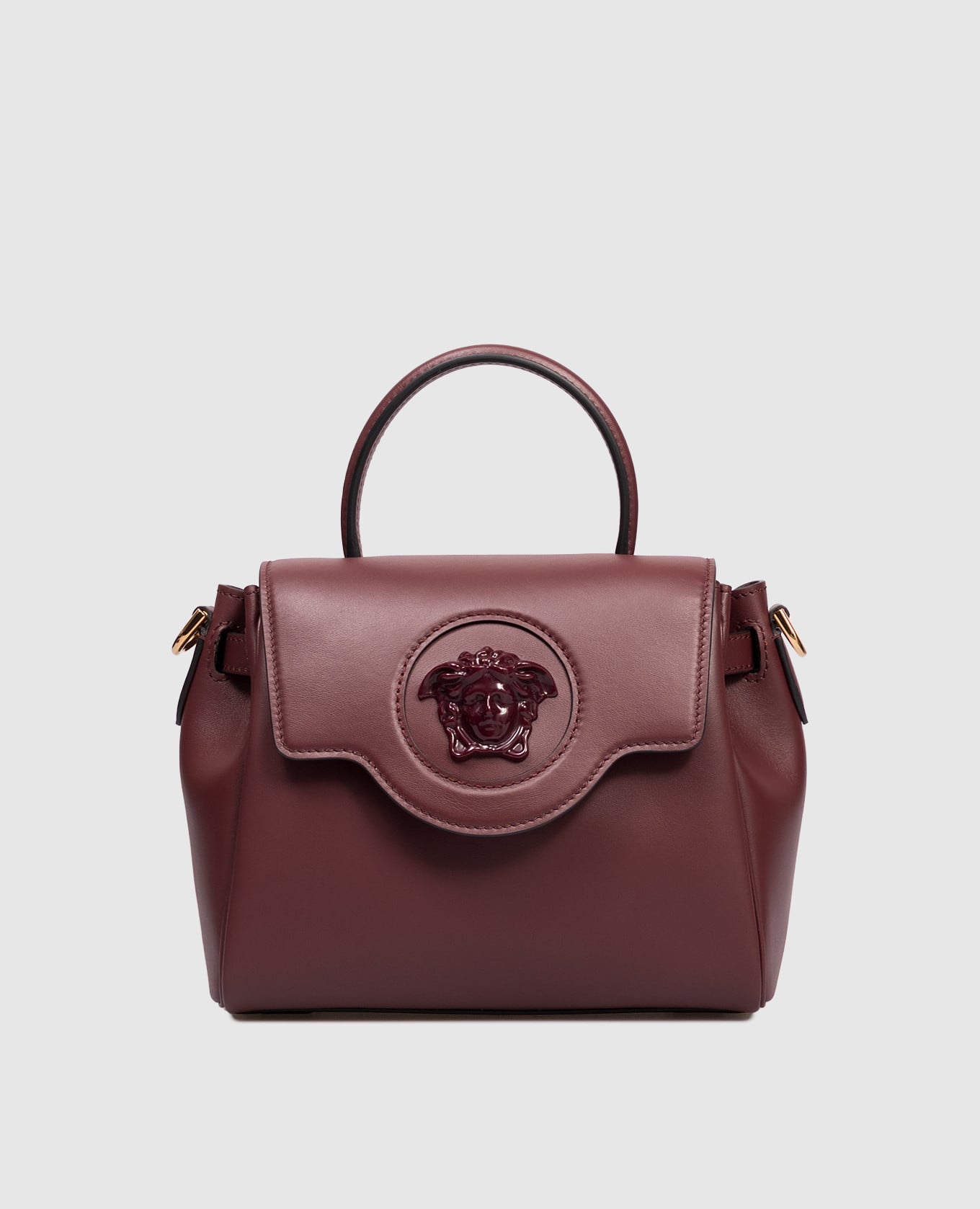 

Burgundy leather bag La Medusa Versace