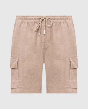 Vilebrequin Beige linen cargo shorts BAIU3U01