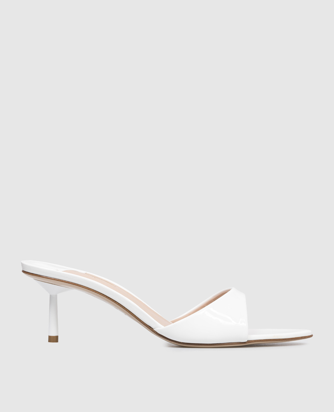 BELLA white patent mules