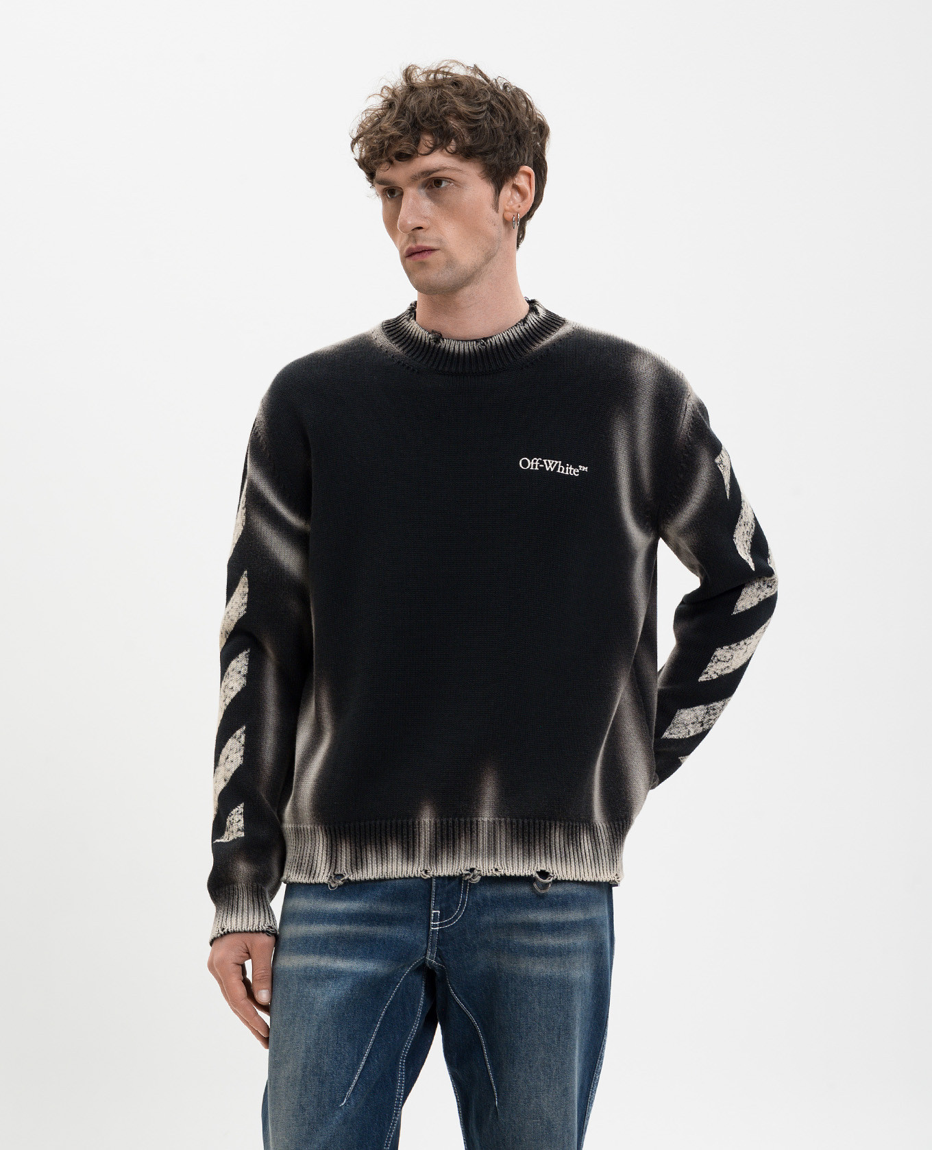 

Diag Corrosion black sweater with holes Off-White