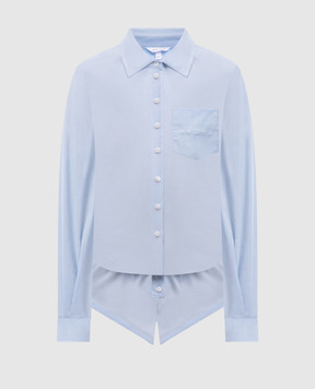 Dore & Rose Blue pajamas with logo embroidery COTTONPOPLINSHORTSET