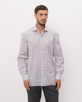 ISAIA White checked shirt IM10TCC1168