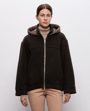 Peserico Brown jacket with wool and cashmere A21085C3197