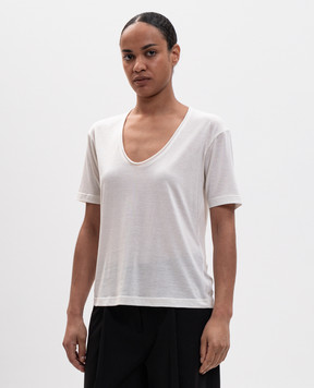 Toteme Ivory silk T-shirt 253WRT0527FB0447