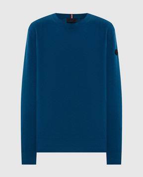 Moncler Blue jumper with logo patch L20919C00004M1113