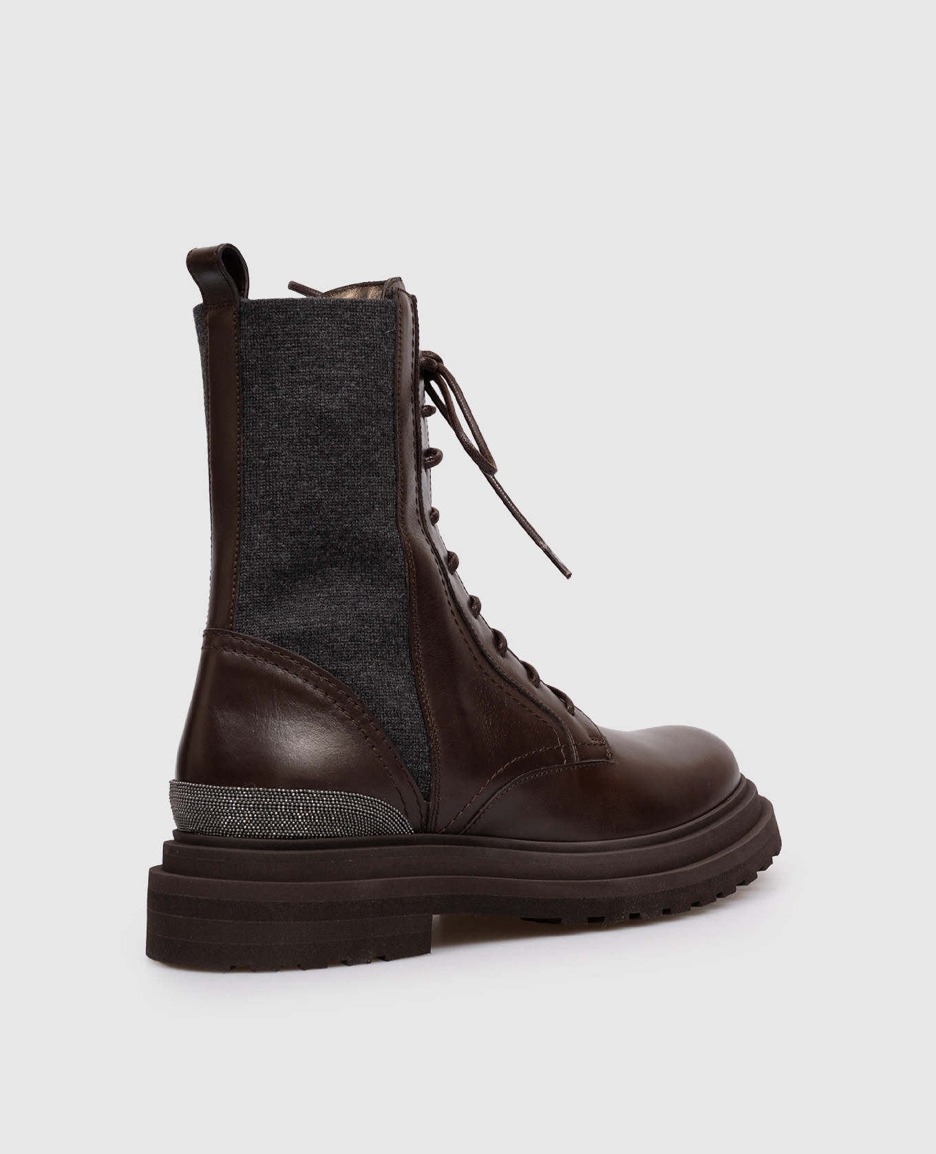 

Brown combination shoes with monil chain Brunello Cucinelli