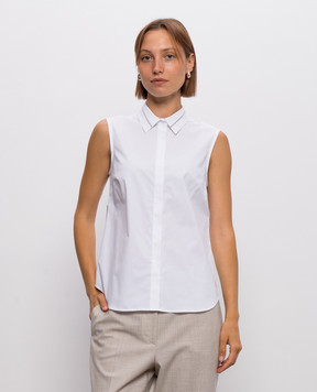 Peserico White sleeveless shirt A08500J0A8928
