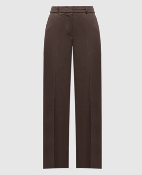 Peserico Brown linen pants A0433501926