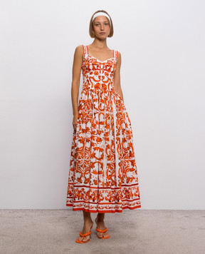 Dolce&Gabbana White dress with branded print F6TTHTGDDRL