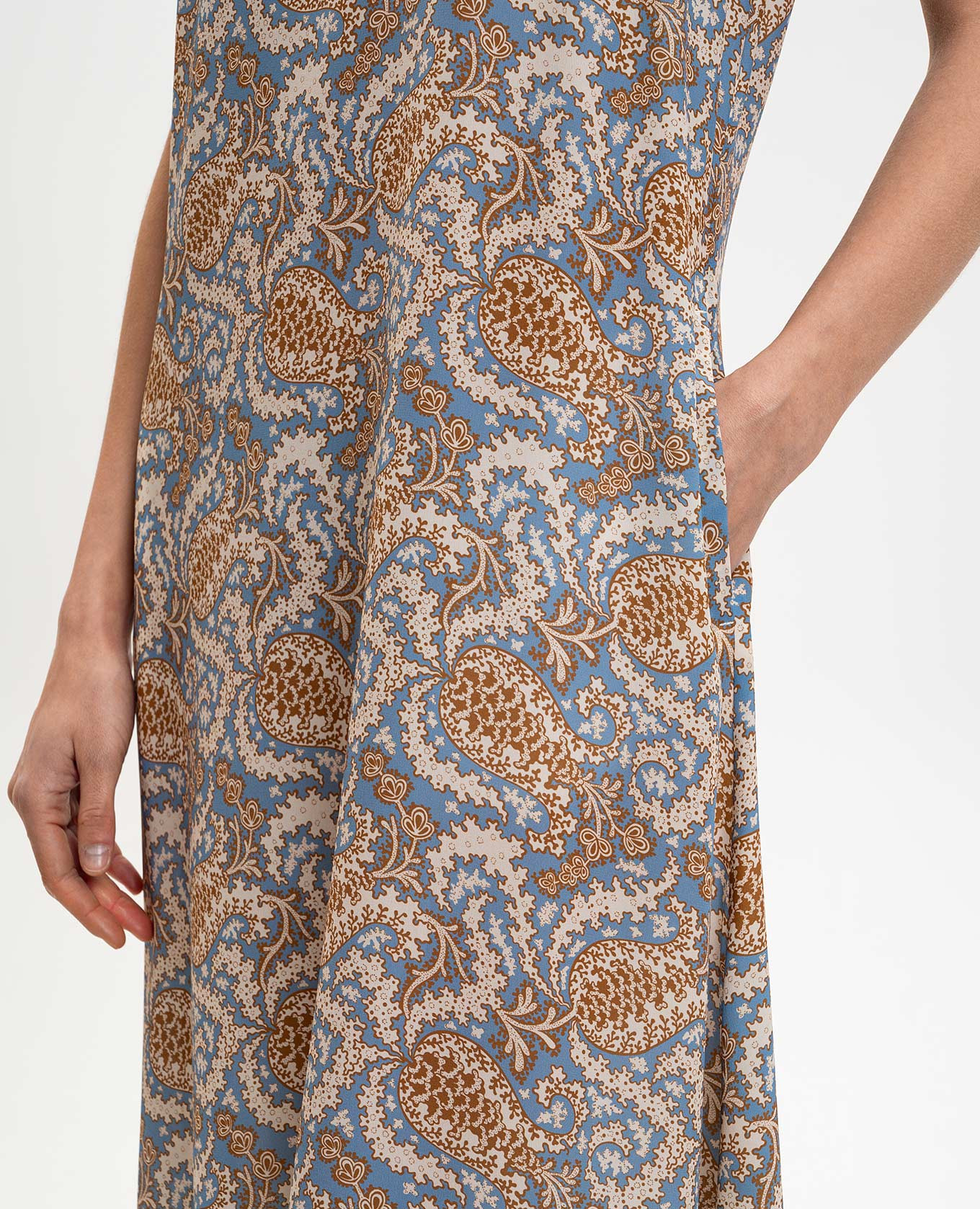 Blue silk midi dress CRESPO Max Mara Weekend 5