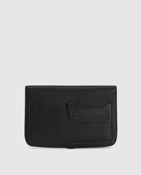 Dolce&Gabbana Black leather clutch with logo print BM2770A0370