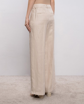 Peserico Beige linen pants with patch A0404002606