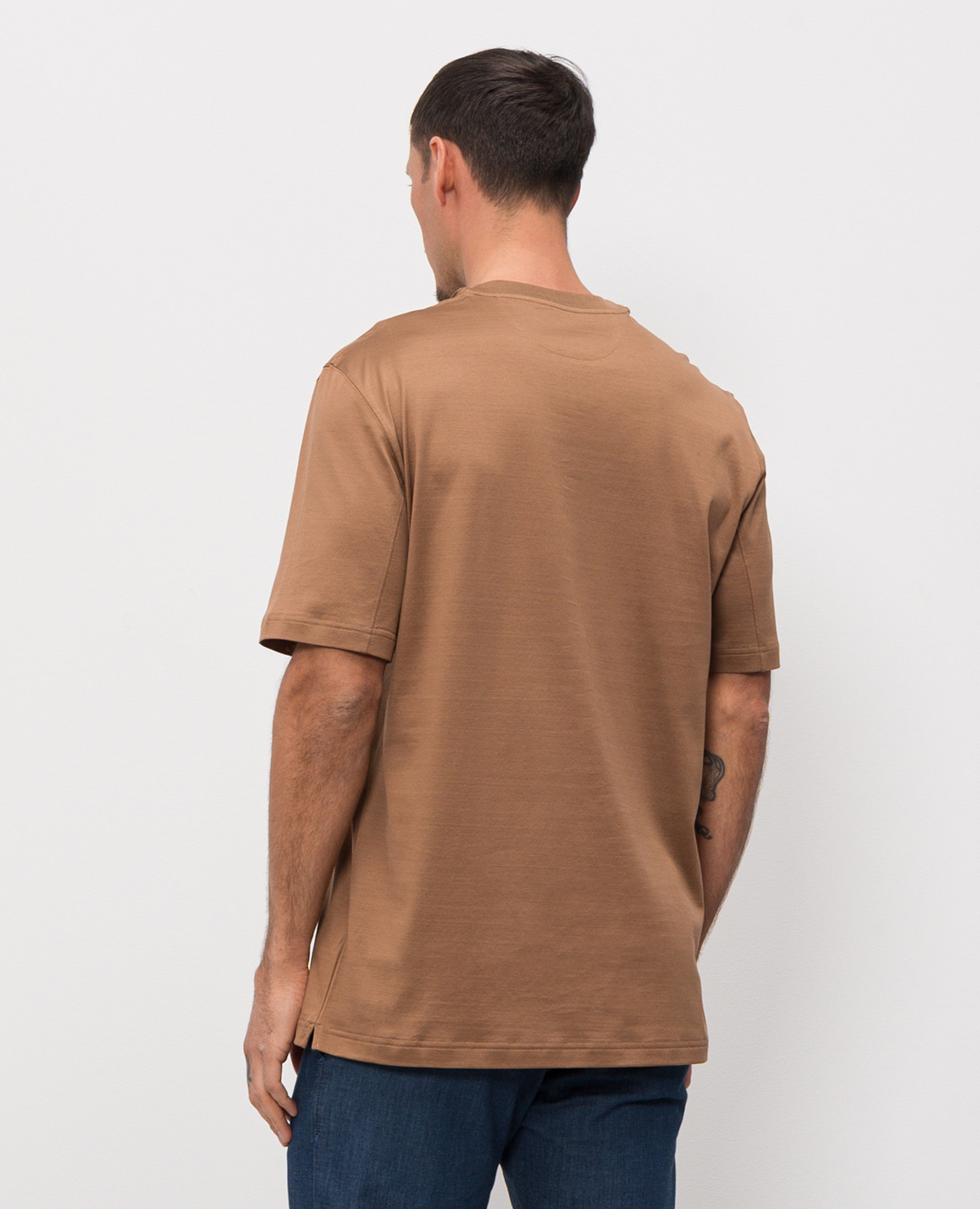 

Brown T-shirt with embroidery Castangia dal 1850