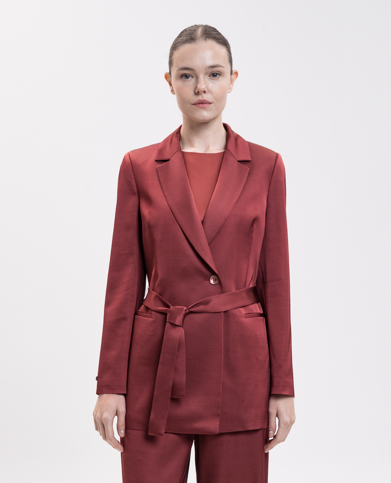 Red double-breasted jacket with wool Peserico 3