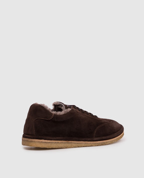 Babe Pay Pls Dark brown suede sneakers with fur trim ARD0202BPP
