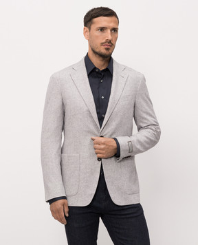 Canali Gray silk and cashmere jacket CX04708E23275