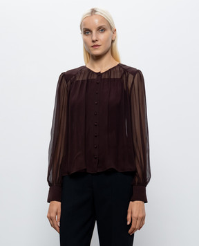 JOSEPH Brown Elisa silk blouse JF010086