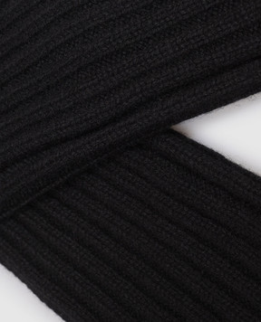Yves Salomon Black cashmere mittens 25WAA510XXMACA