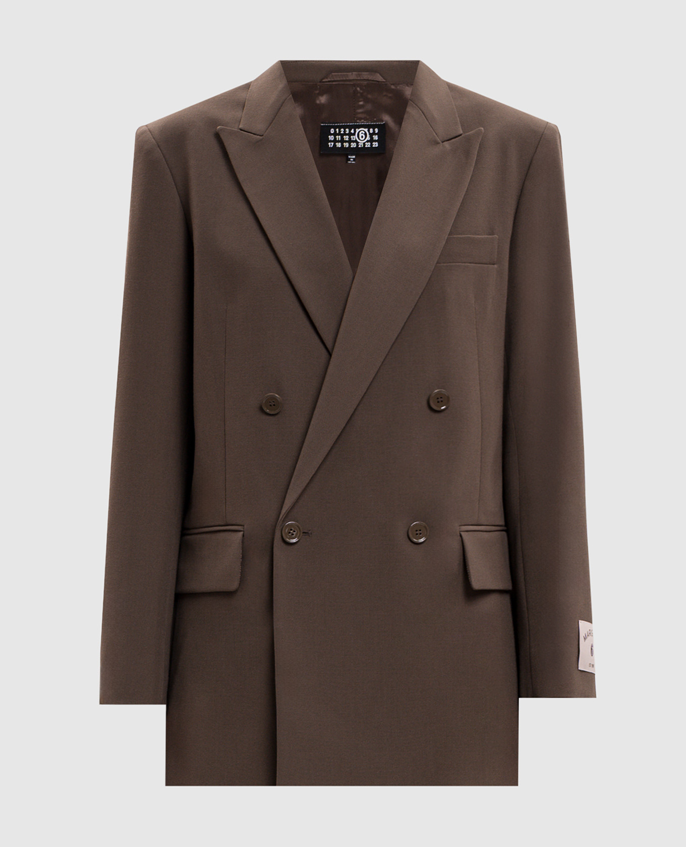 Brown double-breasted jacket with wool