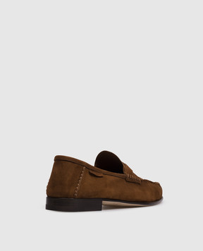 Tom Ford Brown suede loafers with logo J1528LCL534N