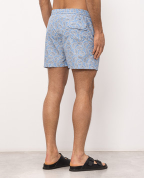 ISAIA Blue paisley swim shorts COSI19BW261