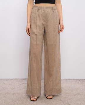 Brunello Cucinelli Brown pants with a monil chain M0F91P9174