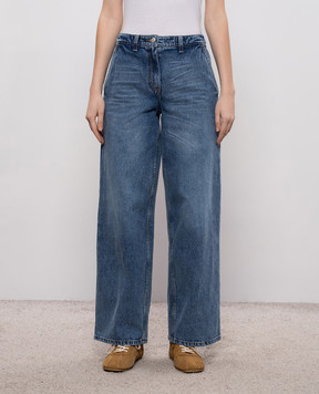 Magda Butrym Blue distressed jeans with logo DENIM03PANTS139426