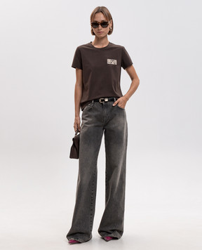 Twinset Brown T-shirt with patch 262LI2BUU
