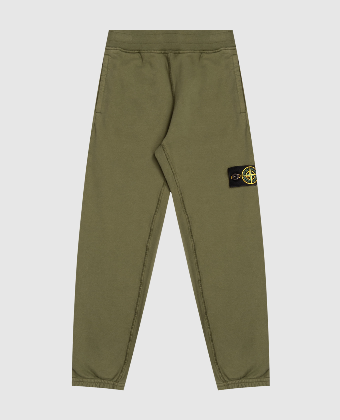 Kids' green joggers with logo patch