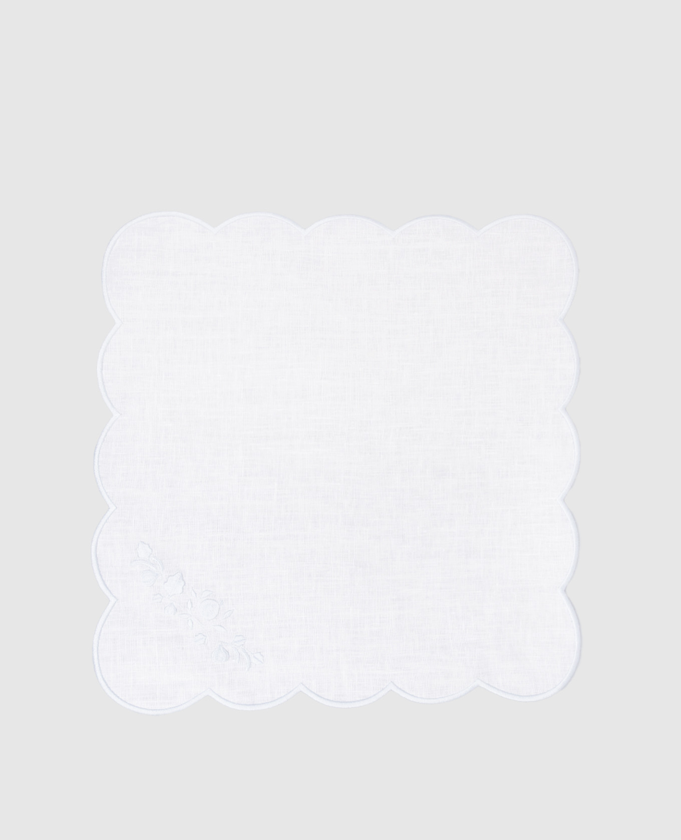 

Naomi white linen serving napkin with embroidery Truffle Bee