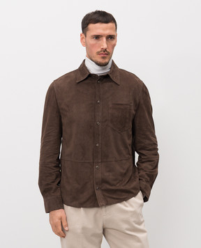 Brunello Cucinelli Brown suede shirt MPCFN2039