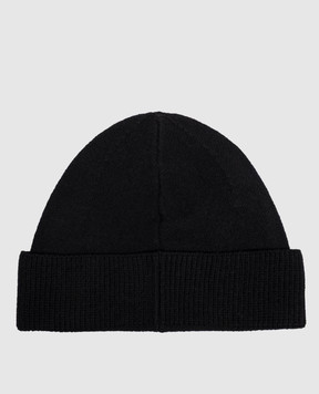 Stone Island Black beanie hat with wool L2S15N100007S01A1