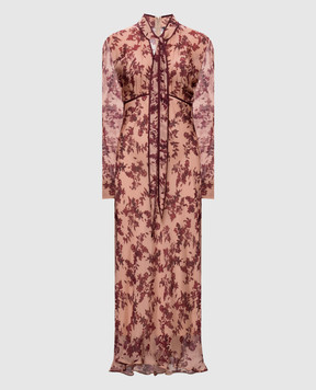 Nissa Beige dress with silk RZ16808