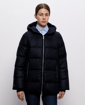 Peserico Blue down jacket with monil chain A24120DB1945