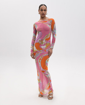 PUCCI Pink printed maxi dress 6HJI356H739