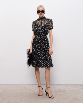 Dolce&Gabbana Black printed silk dress F665HTIS12Q