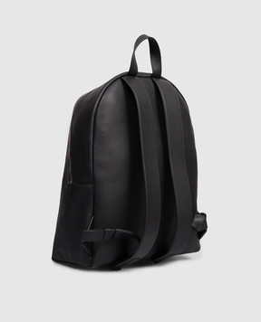 Tom Ford Black leather backpack with logo print H0735LCL606Y