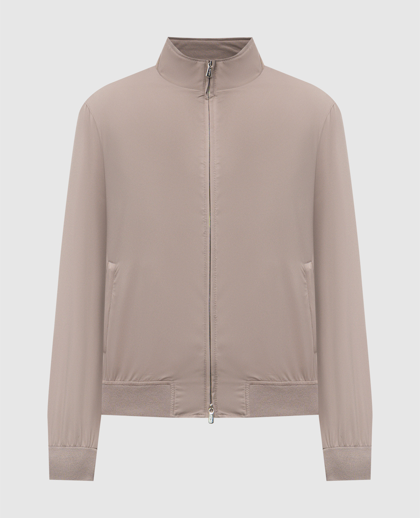 

Beige jacket with logo Enrico Mandelli