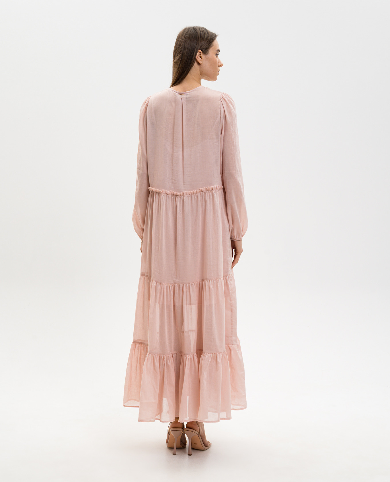 

Pink midi dress with ruffles Twinset