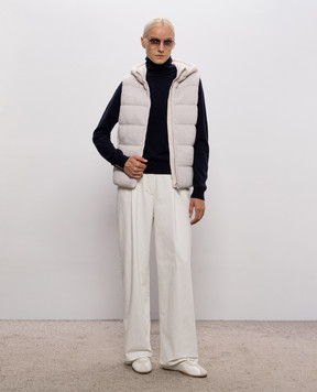 Peserico Ivory jeans with logo patch A04669TS07957