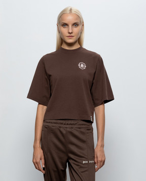 Palm Angels Brown T-shirt with embroidery PAWAA003JR003