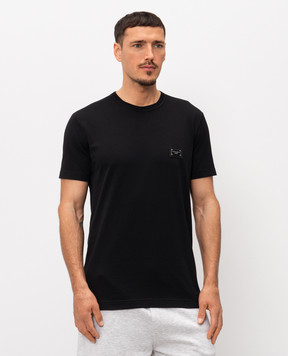 Dolce&Gabbana Black T-shirt with metallic felt G8PT1TG7P1B
