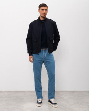 Pini Parma Blue T-shirt with contrast trim TSHIPROFBL