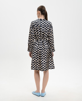 Max Mara PINZA beige printed silk dress SMMPINZA