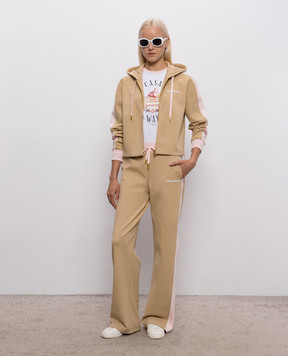 Casablanca Beige striped sweatpants WPF26JTR33401
