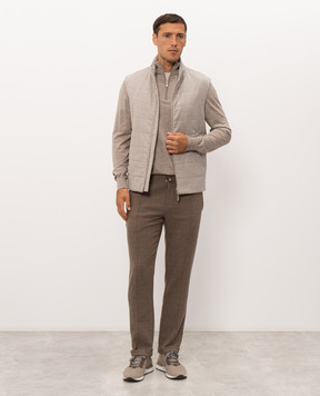 Doriani Cashmere Beige wool, silk and cashmere jumper with zipper 1818179