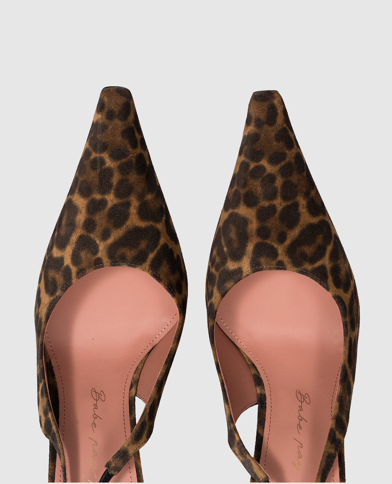 Brown suede slingbacks in leopard print Babe Pay Pls 4