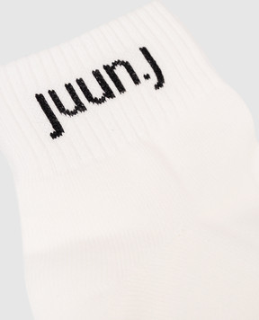 Juun.j White socks with logo pattern JC63KTP521